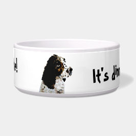 Springer Spaniel Black and White Dog Art Napf