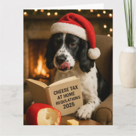 Springer spaniel  'Cheese Tax' Christmas card Karte
