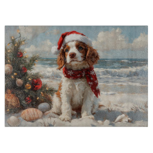 Springer Spaniel Dog Christmas Vintag Beach Schneidebrett