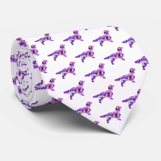 Springer Spaniel Dog Silhouette White Krawatte (Gerollt)