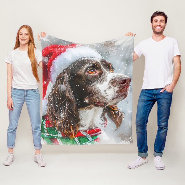 Springer Spaniel Dog Weihnachtsfest Fleecedecke (Beispiel)
