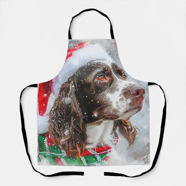 Springer Spaniel Dog Weihnachtsfest Schürze (Vorderseite)