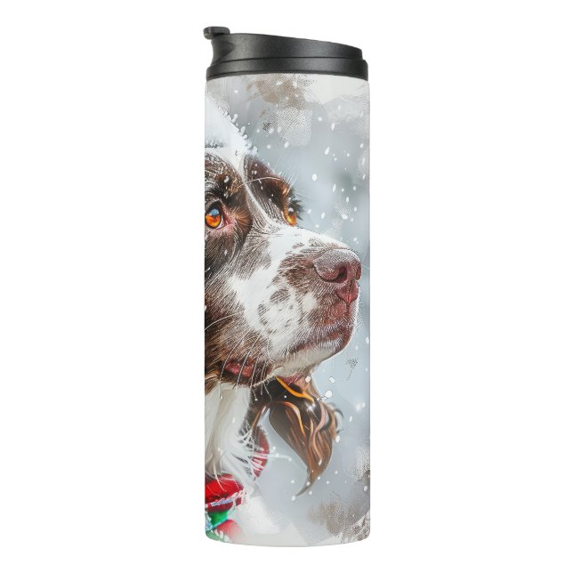 Springer Spaniel Dog Weihnachtsfest Thermosbecher (Nach rechts gedreht)