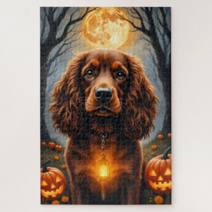 Springer Spaniel Erntedankmond Halloween-Porträt A