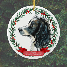 Springer Spaniel Erster Weihnachtswasserkranz Keramik Ornament