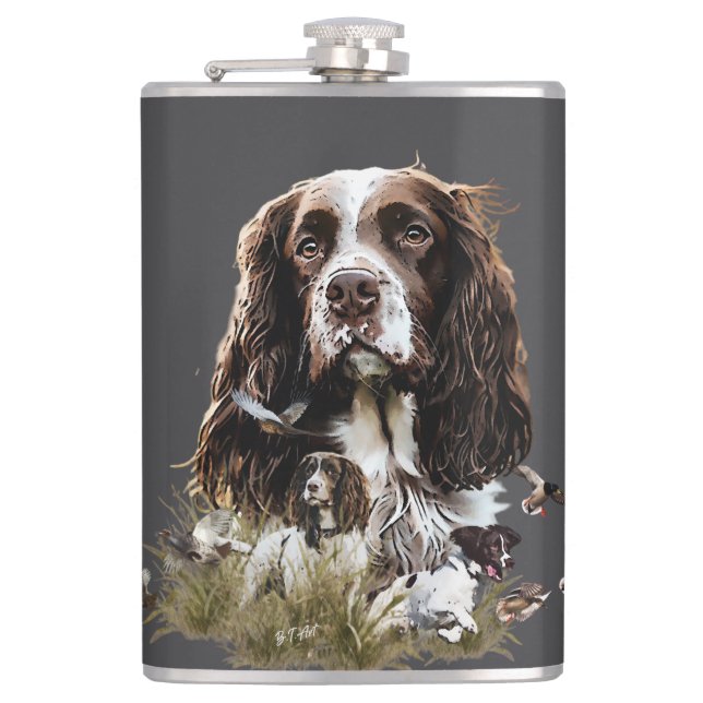 Springer Spaniel Flachmann (Vorderseite)