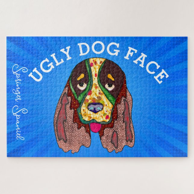 Springer Spaniel hässlicher Hund Gesicht 1000 Stüc (Horizontal)