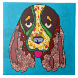 Springer Spaniel hässlicher Hund Gesicht Keramik F Fliese