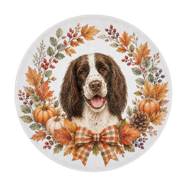 Springer Spaniel Herbst Schneidebrett (Vorderseite)
