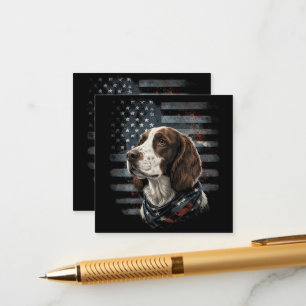 Springer Spaniel Hund Amerikanische Flagge Begleitkarte