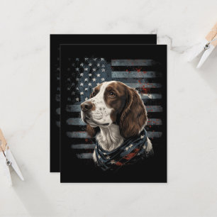 Springer Spaniel Hund Amerikanische Flagge Einladung