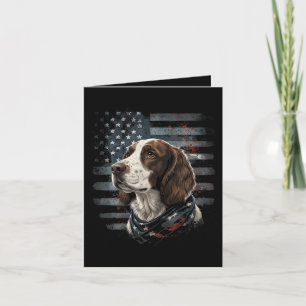 Springer Spaniel Hund Amerikanische Flagge Feiertagskarte