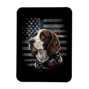 Springer Spaniel Hund Amerikanische Flagge Magnet