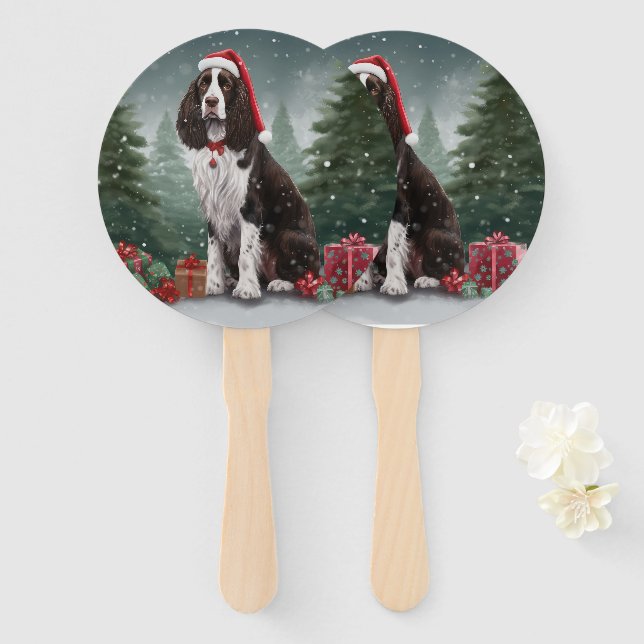 Springer Spaniel Hund in Schneeweihen Fächer (Vorne und Hinten)