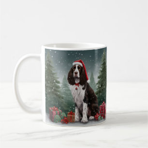Springer Spaniel Hund in Schneeweihen Kaffeetasse