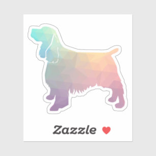 Springer Spaniel Hund Rasse Geo Silhouette Pastel Aufkleber