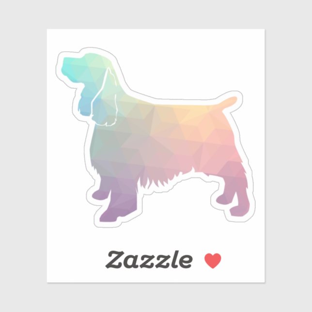 Springer Spaniel Hund Rasse Geo Silhouette Pastel Aufkleber (Blatt)