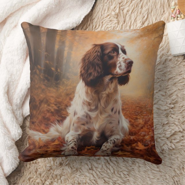Springer Spaniel im Herbst Leaves Fall Inspiriert Kissen (Decke)