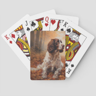 Springer Spaniel im Herbst Leaves Fall Inspiriert Spielkarten