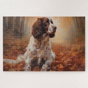 Springer Spaniel im Herbstlaubfall inspiriert