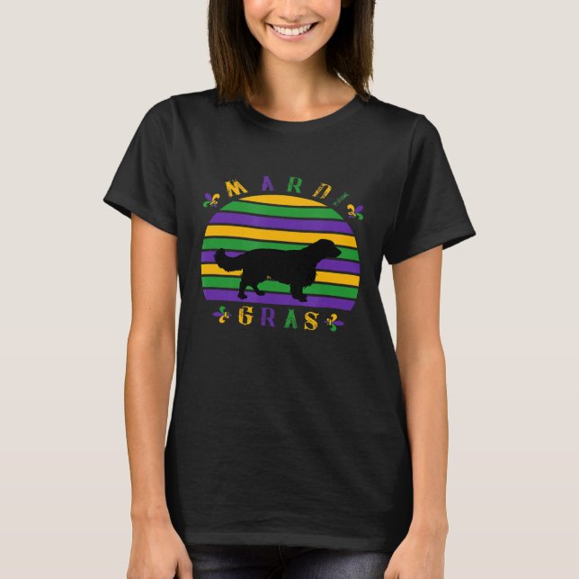 Springer Spaniel Mardi Gras Pet Dog Mama T-Shirt (Vorderseite)