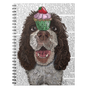 Springer Spaniel mit Cupcake Notizblock