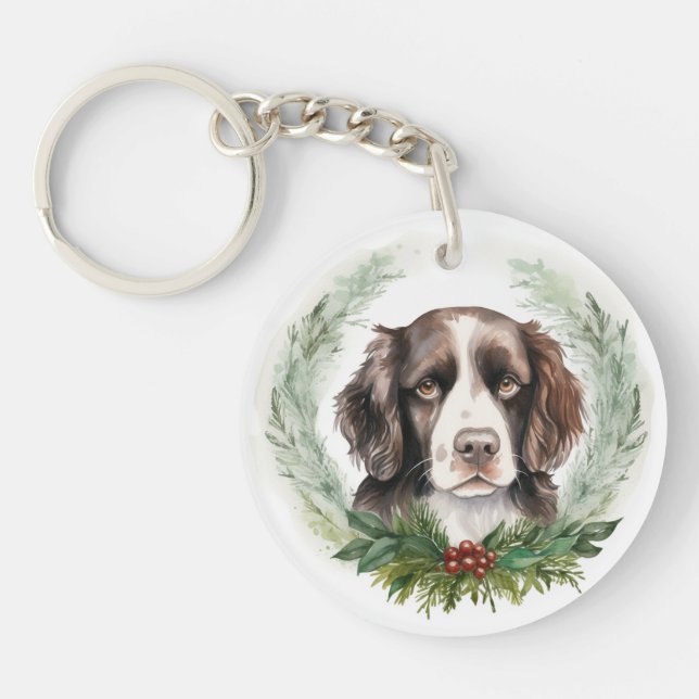 Springer spaniel Noël Wreath Festive Pup (Devant)