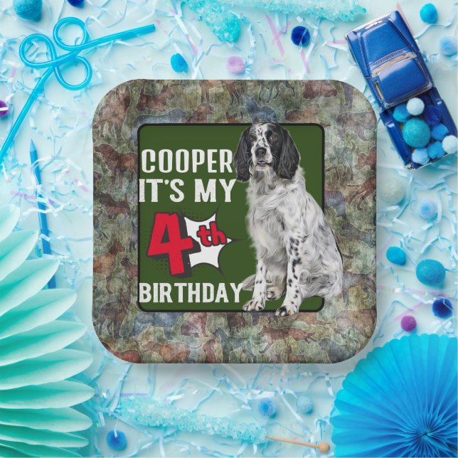 Springer Spaniel Personalisiertes 4. Party Pappteller (Party)