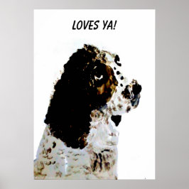 Springer Spaniel Pet Portrait Custom Poster