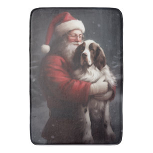 Springer Spaniel Santa Claus Festliche Weihnachten Badematte