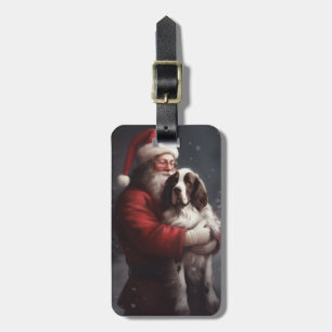 Springer Spaniel Santa Claus Festliche Weihnachten Gepäckanhänger