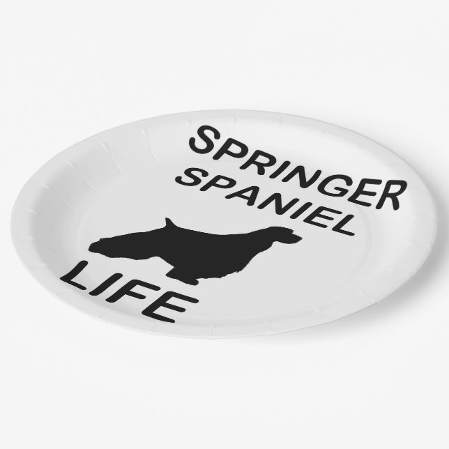 Springer Spaniel Silo Life Pappteller (Schrägansicht)