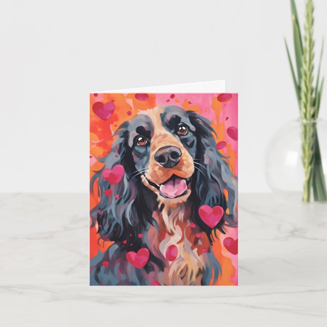 Springer Spaniel Valentinstag Karte (Vorderseite)