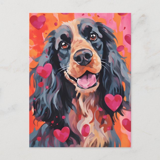 Springer Spaniel Valentinstag Postkarte (Vorderseite)