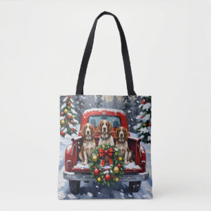 Springer Spaniel Weihnachten Rotes Lastwagen Ferie Tasche
