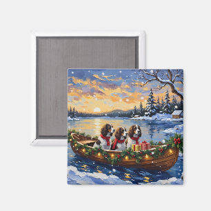 Springer Spaniel Weihnachtsboot Urlaub Magnet