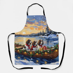 Springer Spaniel Weihnachtsboot Urlaub Schürze