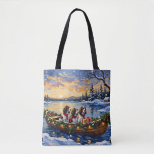 Springer Spaniel Weihnachtsboot Urlaub Tasche