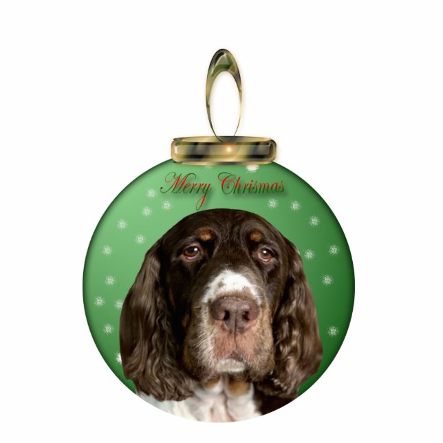 Springer Spaniel Weihnachtsdekoration Fotoskulptur Ornament (Vorne)