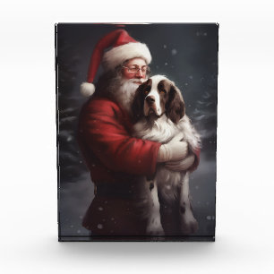 Springer Spaniel Weihnachtsmann Festive Weihnachte Fotoblock