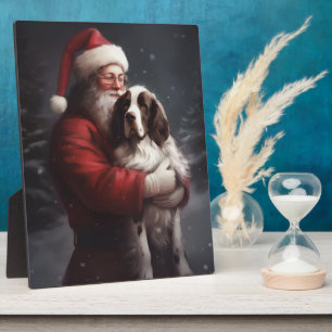 Springer Spaniel Weihnachtsmann Festive Weihnachte Fotoplatte