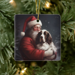 Springer Spaniel Weihnachtsmann Festliches Weihnac Keramikornament