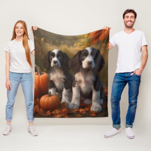 Springer Spanier Welpe Autumn Delight Pumpkin Fleecedecke