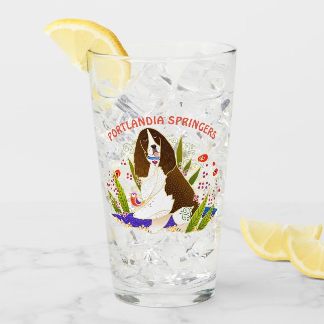 SPRINGERSPANIEL 16 Unze KUNDENGEBUNDENES Glas (Vorderseite Ice)
