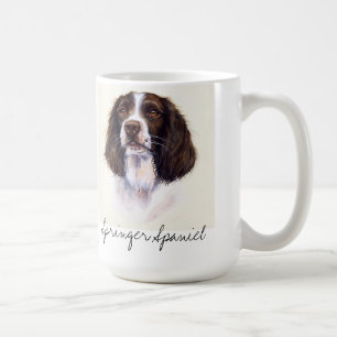 Springerspaniel-Hundeporträt in der Kaffeetasse