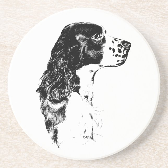 Springerspaniel-HundeVintager TierUntersetzer Getränkeuntersetzer (Vorne)