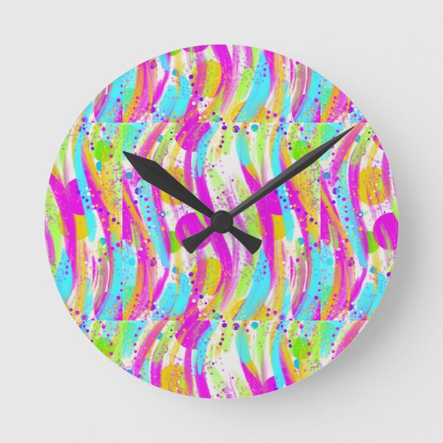 SPRINGFARBEN RUNDE WANDUHR (Vorderseite)