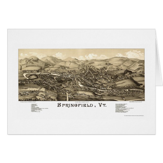 Springfield, carte panoramique de VT - 1886 (Devant horizontal)
