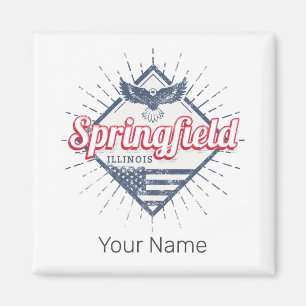 Springfield City Illinois United Staaten Retro USA Magnet