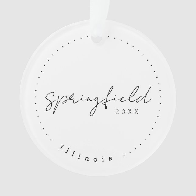 Springfield, IL Travel Vereinte Staaten Einfach Ornament (Vorderseite)